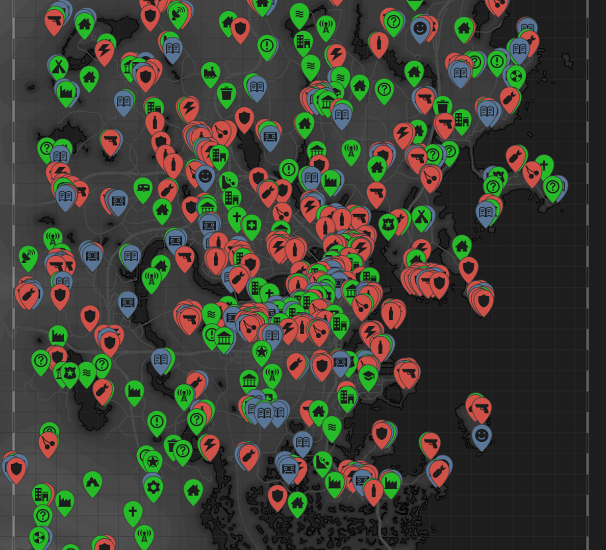 карта ядер мира fallout 4 со всеми локациями фото 63