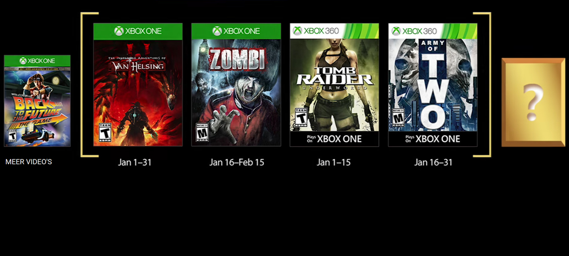 Games with Gold van januari 2018