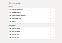 Xbox Live Status geeft stand van zaken aan
